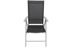VILLANA Sylvania Klappstuhl, silber/schwarz, Aluminium/Textil, 68 x 56 x 107 cm, klappbar