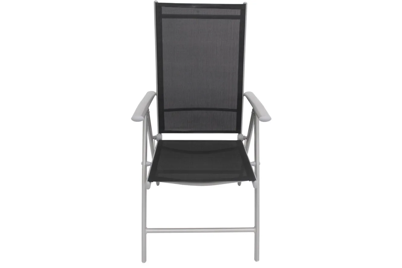 VILLANA Sylvania Klappstuhl, silber/schwarz, Aluminium/Textil, 68 x 56 x 107 cm, klappbar