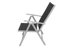 VILLANA Sylvania Klappstuhl, silber/schwarz, Aluminium/Textil, 68 x 56 x 107 cm, klappbar