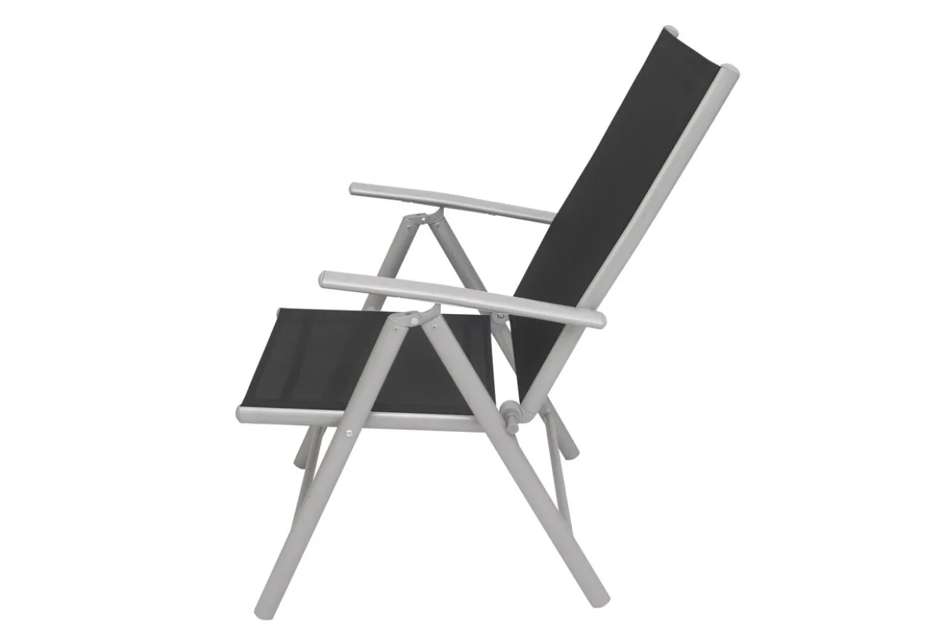 VILLANA Sylvania Klappstuhl, silber/schwarz, Aluminium/Textil, 68 x 56 x 107 cm, klappbar