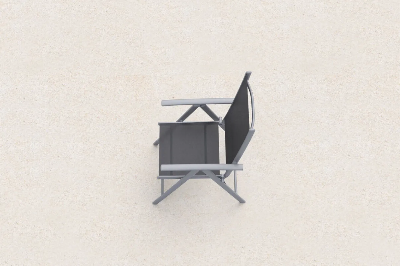 VILLANA Sylvania Klappstuhl, silber/schwarz, Aluminium/Textil, 68 x 56 x 107 cm, klappbar