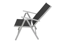 VILLANA Sylvania Klappstuhl, silber/schwarz, Aluminium/Textil, 68 x 56 x 107 cm, klappbar
