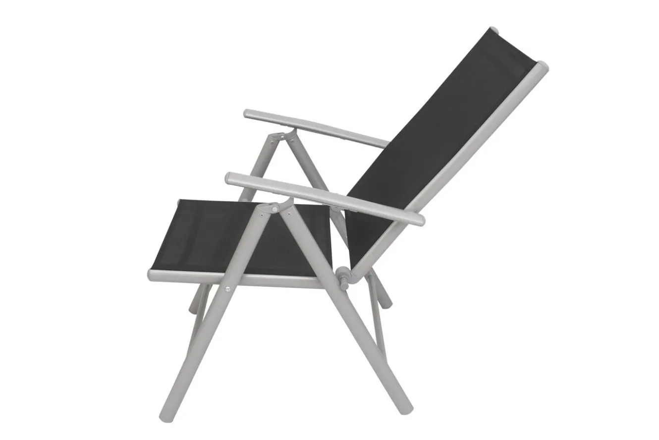 VILLANA Sylvania Klappstuhl, silber/schwarz, Aluminium/Textil, 68 x 56 x 107 cm, klappbar