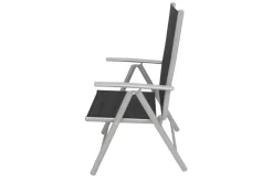VILLANA Sylvania Klappstuhl, silber/schwarz, Aluminium/Textil, 68 x 56 x 107 cm, klappbar
