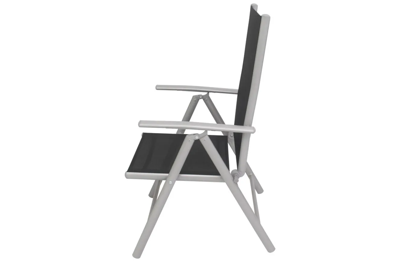 VILLANA Sylvania Klappstuhl, silber/schwarz, Aluminium/Textil, 68 x 56 x 107 cm, klappbar