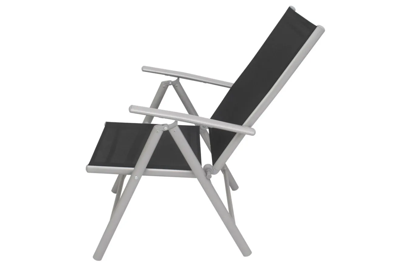 VILLANA Sylvania Klappstuhl, silber/schwarz, Aluminium/Textil, 68 x 56 x 107 cm, klappbar