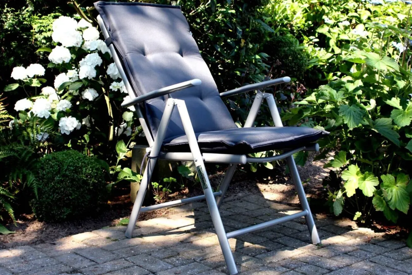 VILLANA Sylvania Klappstuhl, silber/schwarz, Aluminium/Textil, 68 x 56 x 107 cm, klappbar
