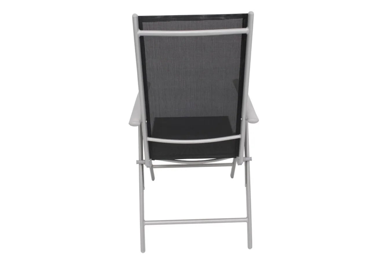 VILLANA Sylvania Klappstuhl, silber/schwarz, Aluminium/Textil, 68 x 56 x 107 cm, klappbar