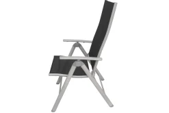 VILLANA Sylvania Klappstuhl, silber/schwarz, Aluminium/Textil, 67 x 58 x 113 cm, klappbar