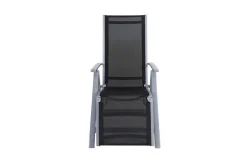 VILLANA Sylvania Relaxsessel, silber/schwarz, Alu/Textilene, 67 x 58 x 110 cm, klappbar