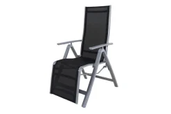 VILLANA Sylvania Relaxsessel, silber/schwarz, Alu/Textilene, 67 x 58 x 110 cm, klappbar