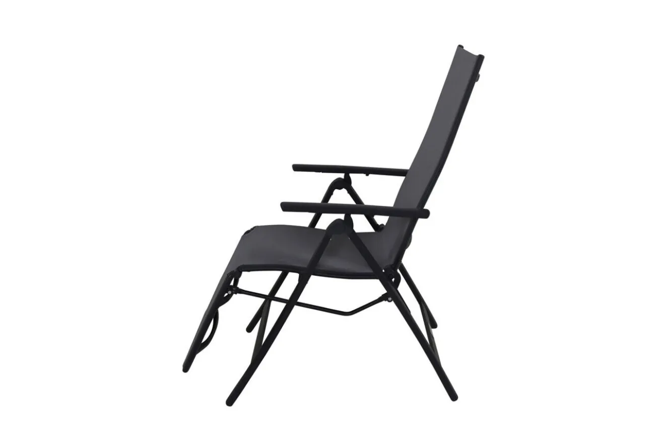 VILLANA Sylvania Relaxsessel, anthrazit/grau, Alu/Textilene, 67 x 58 x 110 cm, klappbar