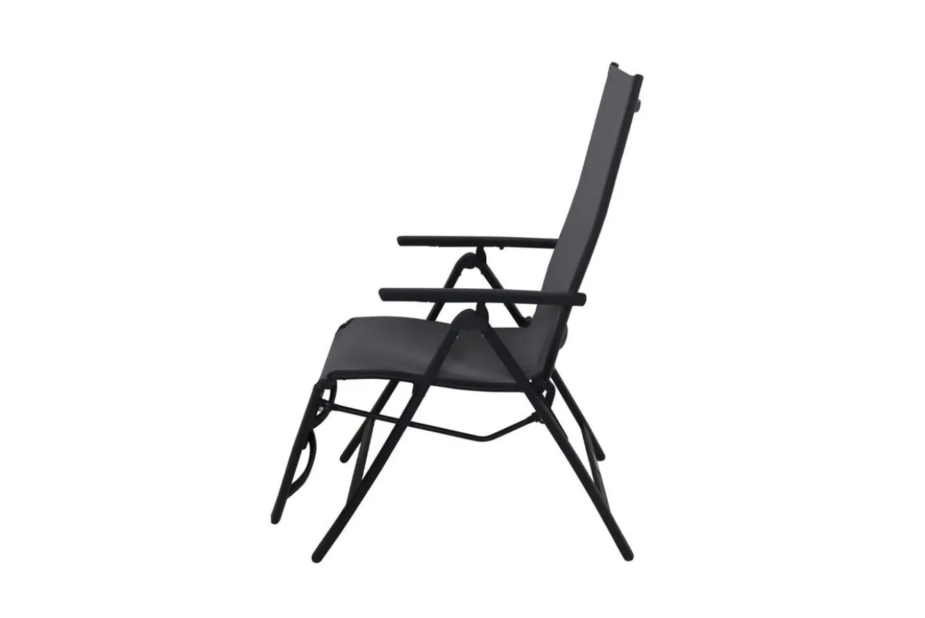 VILLANA Sylvania Relaxsessel, anthrazit/grau, Alu/Textilene, 67 x 58 x 110 cm, klappbar