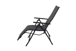 VILLANA Sylvania Relaxsessel, anthrazit/grau, Alu/Textilene, 67 x 58 x 110 cm, klappbar