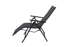 VILLANA Sylvania Relaxsessel, anthrazit/grau, Alu/Textilene, 67 x 58 x 110 cm, klappbar