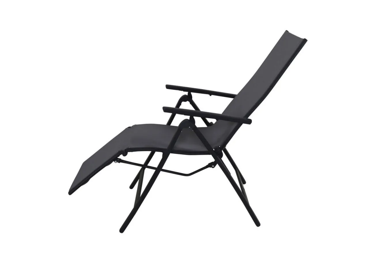 VILLANA Sylvania Relaxsessel, anthrazit/grau, Alu/Textilene, 67 x 58 x 110 cm, klappbar
