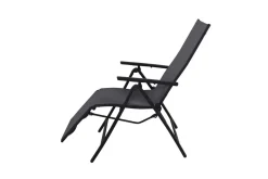 VILLANA Sylvania Relaxsessel, anthrazit/grau, Alu/Textilene, 67 x 58 x 110 cm, klappbar