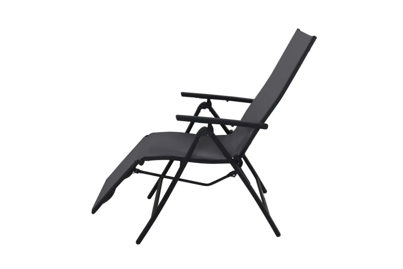 VILLANA Sylvania Relaxsessel, anthrazit/grau, Alu/Textilene, 67 x 58 x 110 cm, klappbar