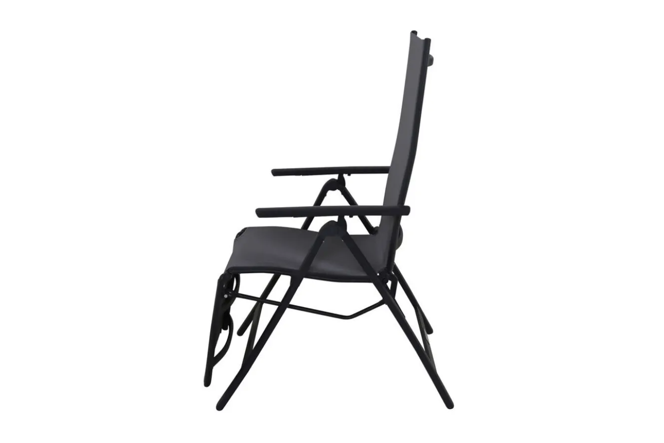 VILLANA Sylvania Relaxsessel, anthrazit/grau, Alu/Textilene, 67 x 58 x 110 cm, klappbar