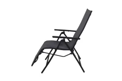 VILLANA Sylvania Relaxsessel, anthrazit/grau, Alu/Textilene, 67 x 58 x 110 cm, klappbar