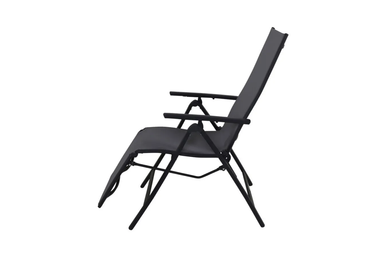 VILLANA Sylvania Relaxsessel, anthrazit/grau, Alu/Textilene, 67 x 58 x 110 cm, klappbar