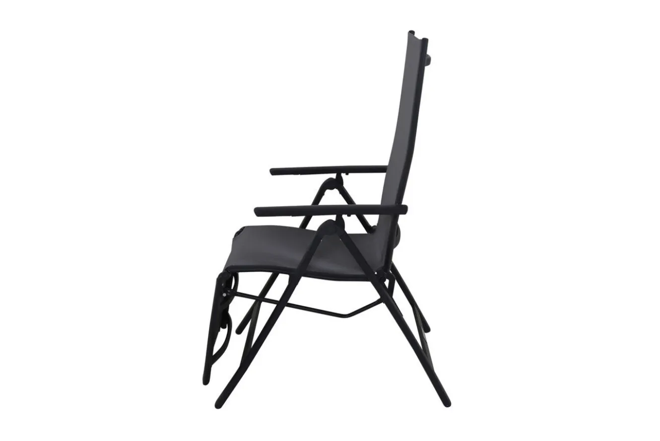 VILLANA Sylvania Relaxsessel, anthrazit/grau, Alu/Textilene, 67 x 58 x 110 cm, klappbar