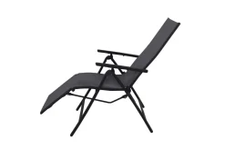 VILLANA Sylvania Relaxsessel, anthrazit/grau, Alu/Textilene, 67 x 58 x 110 cm, klappbar
