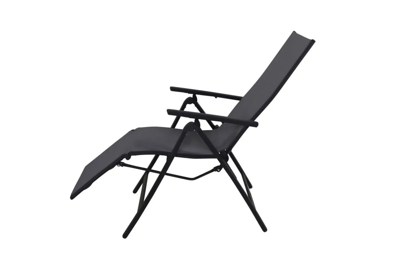 VILLANA Sylvania Relaxsessel, anthrazit/grau, Alu/Textilene, 67 x 58 x 110 cm, klappbar