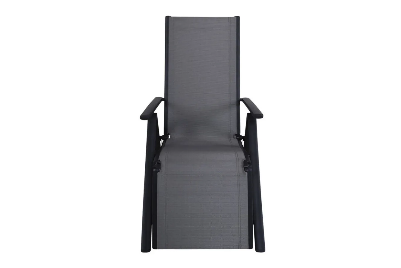 VILLANA Sylvania Relaxsessel, anthrazit/grau, Alu/Textilene, 67 x 58 x 110 cm, klappbar