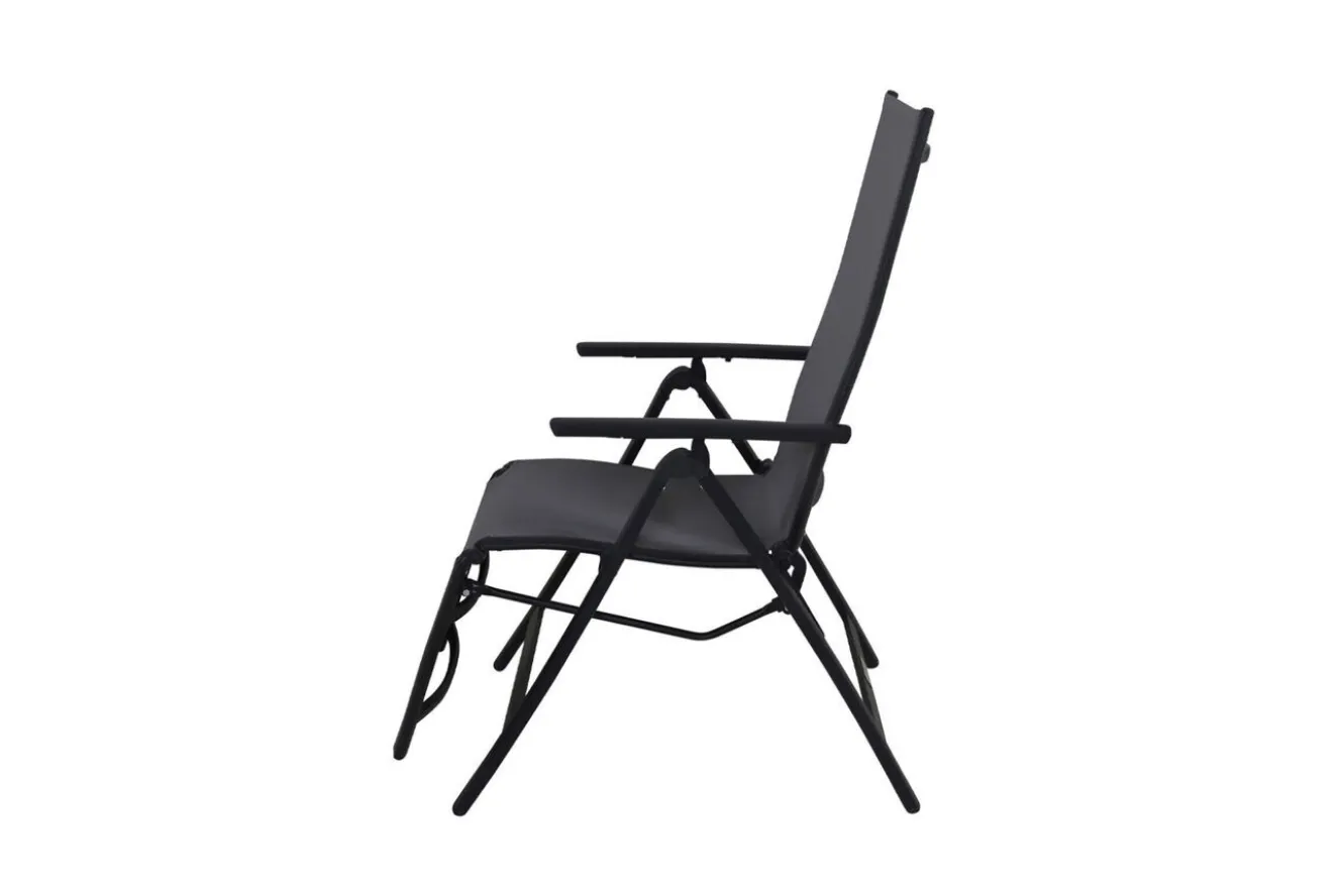 VILLANA Sylvania Relaxsessel, anthrazit/grau, Alu/Textilene, 67 x 58 x 110 cm, klappbar