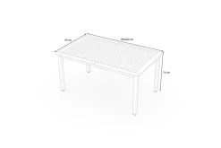 VILLANA Tasmania Ausziehtisch, silber, Alu/Eukalyptus, 150 / 200 x 90 cm, ausziehbar, hohe Belastbarkeit, FSC®-zertifiziertes Produkt