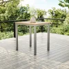 VILLANA Tasmania Beistelltisch, Silber, Aluminium/Eukalyptus, 45 x 45 cm, witterungsbeständig, mit Fußkappen, FSC®-zertifiziertes Produkt