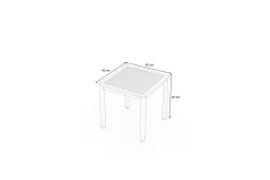VILLANA Tasmania Beistelltisch, Silber, Aluminium/Eukalyptus, 45 x 45 cm, witterungsbeständig, mit Fußkappen, FSC®-zertifiziertes Produkt