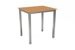 VILLANA Tasmania Beistelltisch, Silber, Aluminium/Eukalyptus, 45 x 45 cm, witterungsbeständig, mit Fußkappen, FSC®-zertifiziertes Produkt