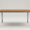 VILLANA Tasmania Esstisch, Silber/Natural, Aluminium/Eukalyptus, 150 x 90 cm, mit Fußkappen, hohe Belastbarkeit, FSC®-zertifiziertes Produkt