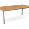 VILLANA Tasmania Esstisch, Silber/Natural, Aluminium/Eukalyptus, 180 x 90 cm, hohe Belastbarkeit, korrosionsbeständig, witterungsbeständig, robust, FSC®-zertifiziertes Produkt