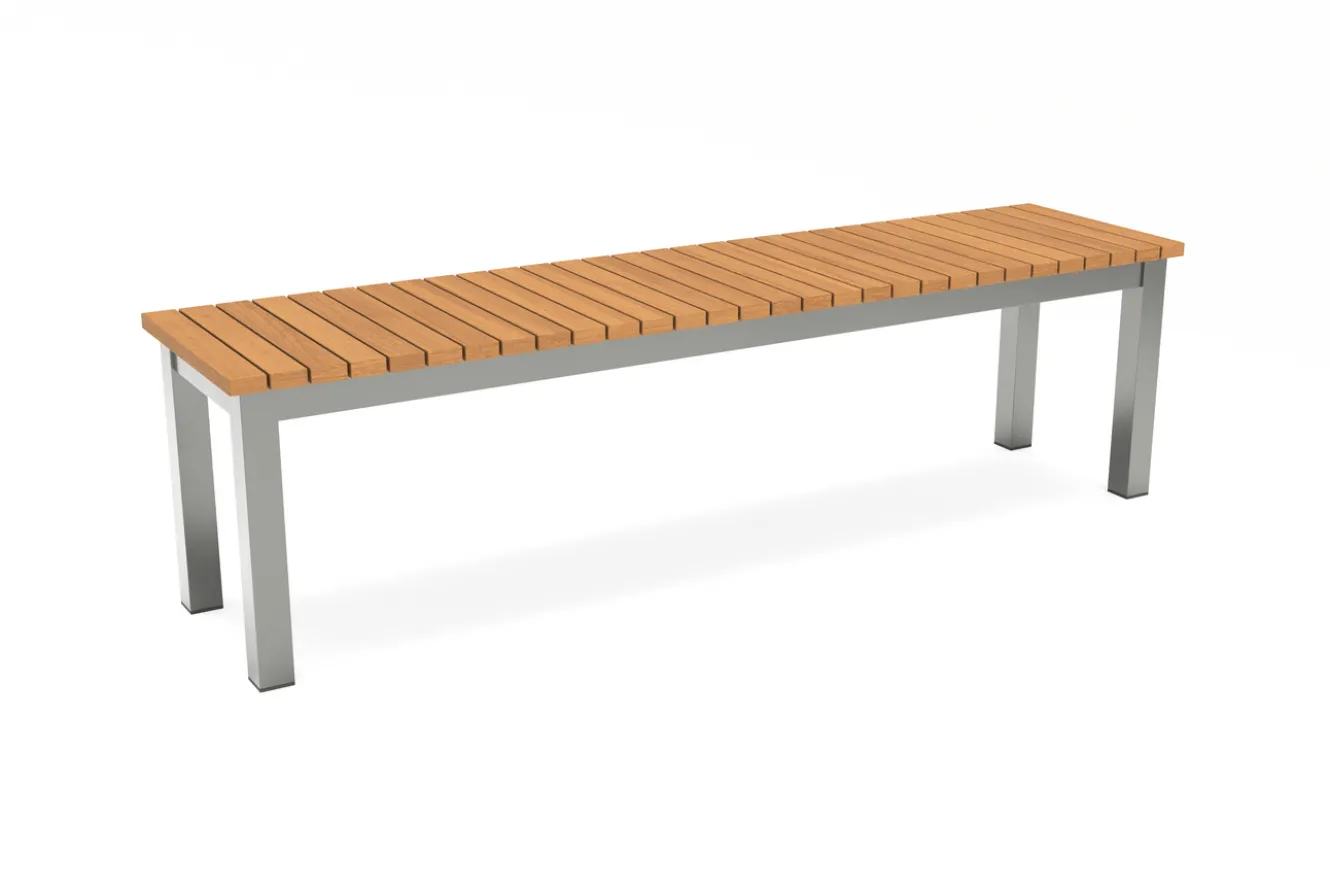 VILLANA Tasmania Gartenbank, Silver, Aluminium/Eukalyptus, hohe Belastbarkeit, FSC®-zertifiziertes Produkt