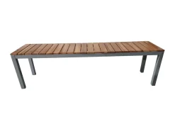 VILLANA Tasmania Gartenbank, Silver, Aluminium/Eukalyptus, hohe Belastbarkeit, FSC®-zertifiziertes Produkt