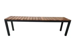 VILLANA Tasmania Gartenbank, anthrazit, Alu/Eukalyptus, hohe Belastbarkeit, witterungsbeständig, FSC®-zertifiziertes Produkt