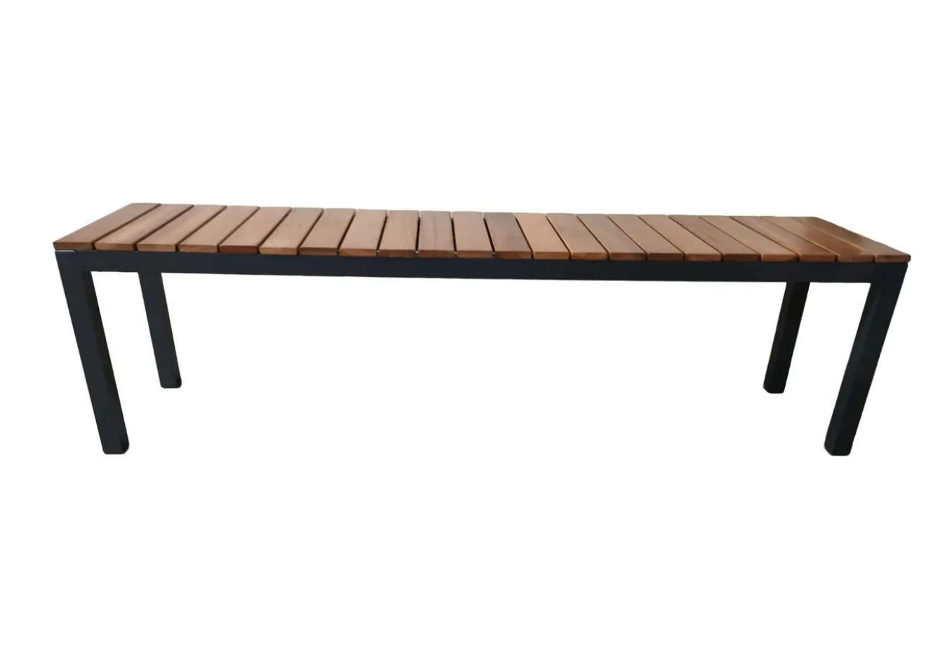 VILLANA Tasmania Gartenbank, anthrazit, Alu/Eukalyptus, hohe Belastbarkeit, witterungsbeständig, FSC®-zertifiziertes Produkt