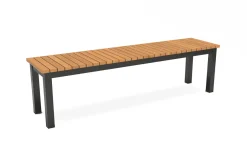 VILLANA Tasmania Gartenbank, anthrazit, Alu/Eukalyptus, hohe Belastbarkeit, witterungsbeständig, FSC®-zertifiziertes Produkt