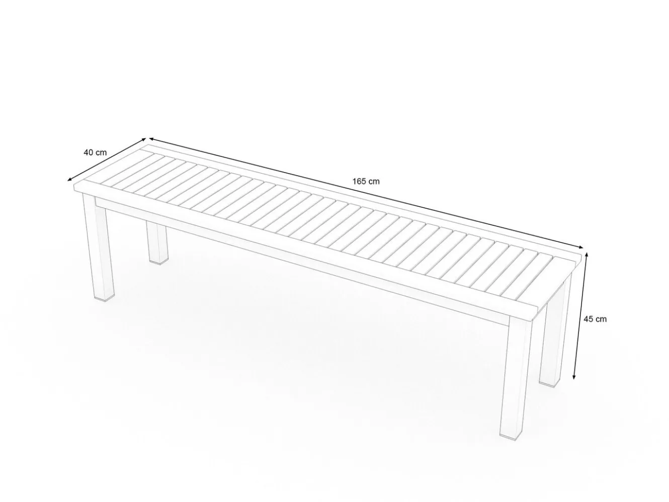 VILLANA Tasmania Gartenbank, anthrazit, Alu/Eukalyptus, hohe Belastbarkeit, witterungsbeständig, FSC®-zertifiziertes Produkt