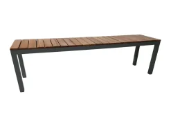 VILLANA Tasmania Gartenbank, anthrazit, Alu/Eukalyptus, hohe Belastbarkeit, witterungsbeständig, FSC®-zertifiziertes Produkt