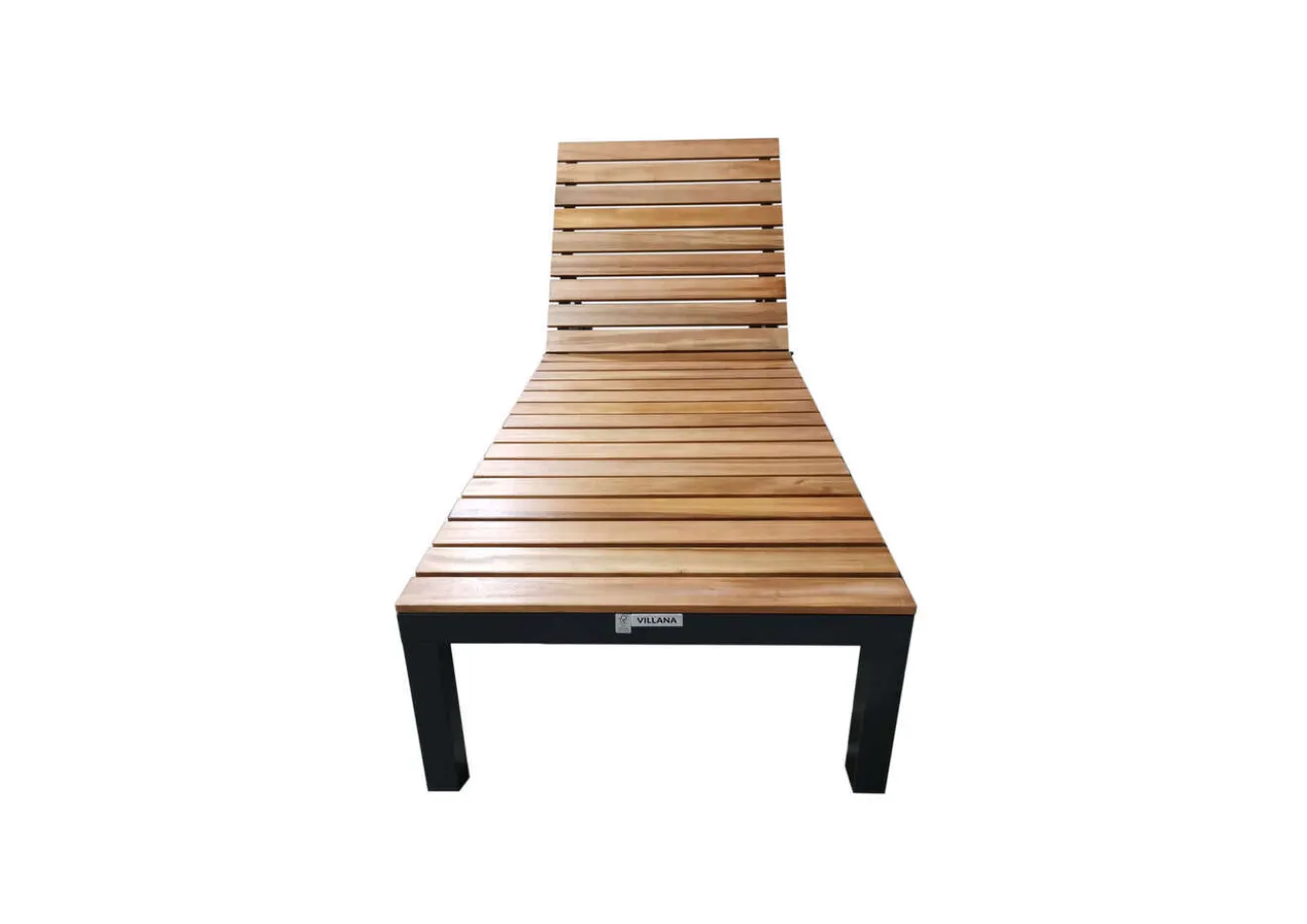 VILLANA Tasmania Gartenliege, dunkelgrau, Alu/Eukalyptus, wasserabweisend, verstellbare Rückenlehne, FSC®-zertifiziertes Produkt