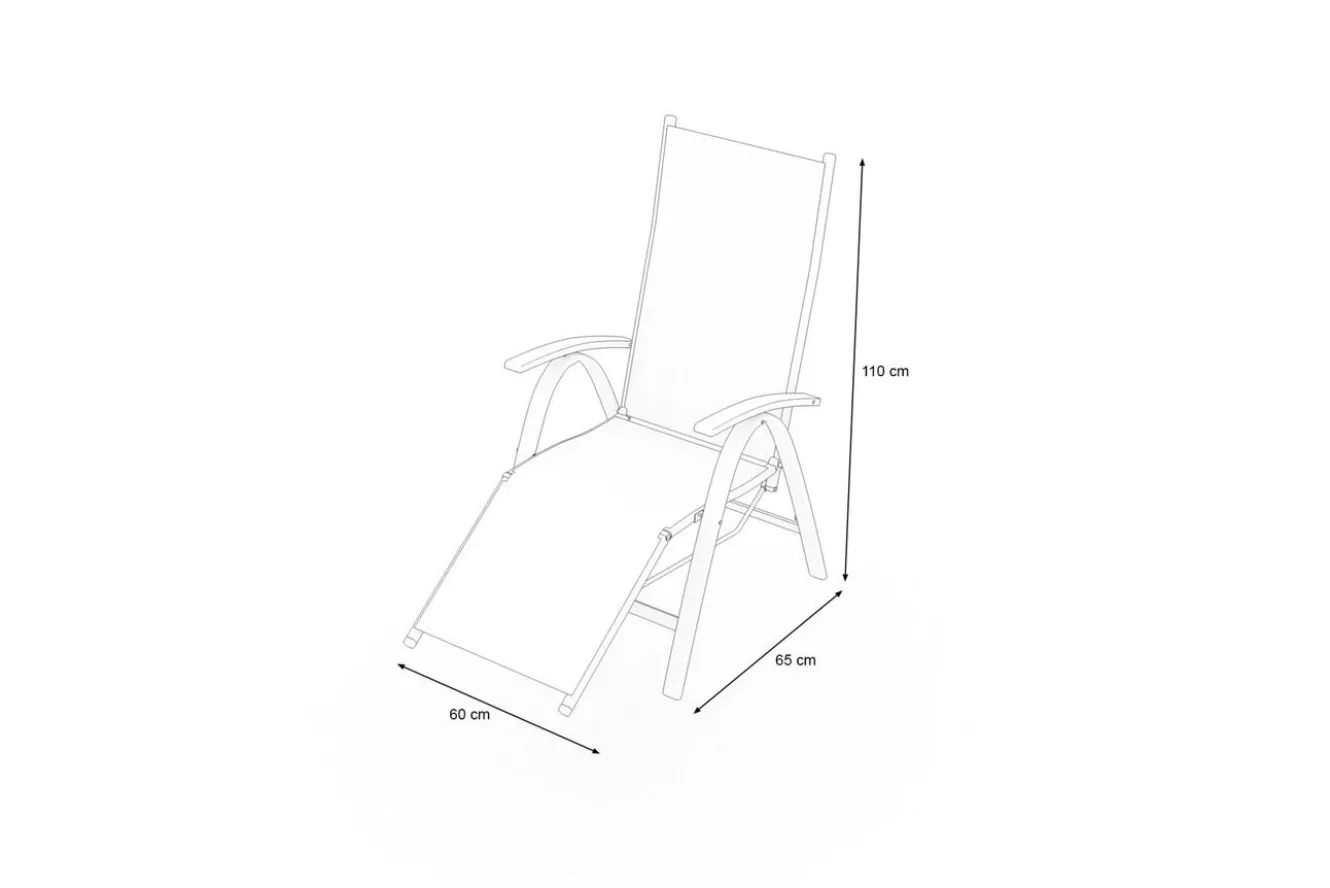 VILLANA Tasmania Relaxsessel, Dunkelgrau, Alu/Eukalyptus, atmungsaktiv,, FSC®-zertifiziertes Produkt