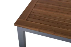 VILLANA Victoria Gartentisch, Alu/Akazie, silber, 150 x 90 x 74 cm, zertifiziertes Material, FSC®-zertifiziertes Produkt