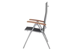 VILLANA Victoria Klappstuhl, silber/schwarz, Alu/Textilene, 64 x 58 x 110 cm, zertifiziertes Material, FSC®-zertifiziertes Produkt