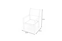 VILLANA Victoria Stapelsessel, anthrazit/grau, Alu/Textilene/Akazie, Hohe Belastbarkeit, zertifiziertes Material, FSC®-zertifiziertes Produkt
